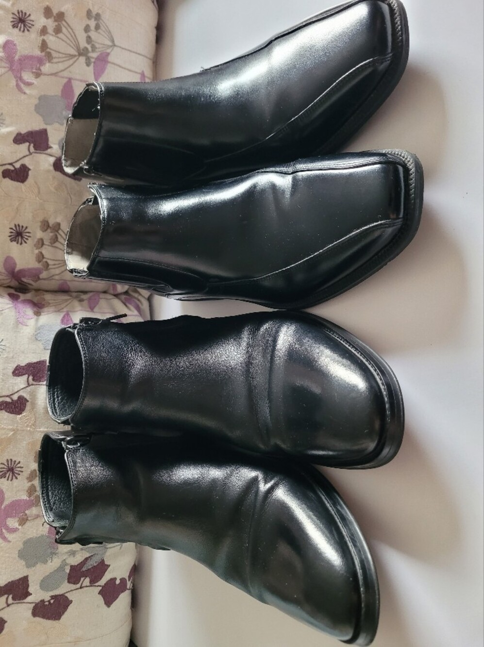 2 Pair Bundle Men's Black Leather Chelsea Boots By Florsheim And Kenneth Cole